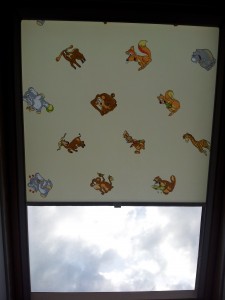Textilní roletka do střešního okna Velux, dětský motiv